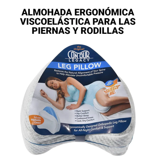 Almohada Ergonómica Viscoelástica para Piernas y Rodillas