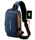Pechera Morral Hombre Antirrobo Impermeable con USB y Clave Bandolera